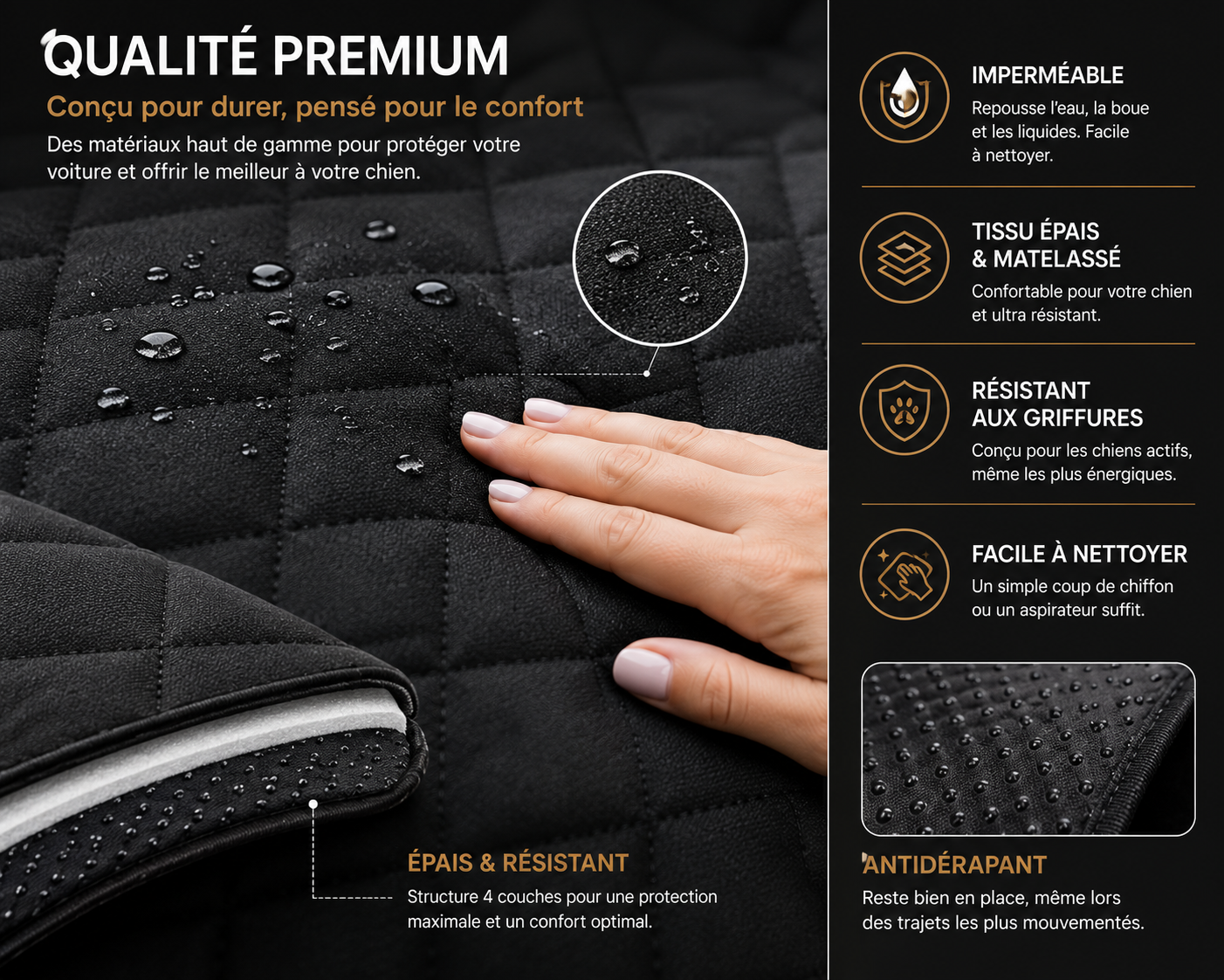 Housse de Siège Auto Imperméable pour Chien – Protection Complète Banquette Arrière