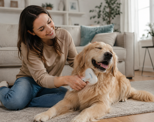Brosse Anti-Poils Premium pour Chien | Spray Intégré & Autonettoyante