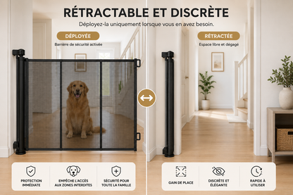 Barrière Rétractable de Sécurité pour Chien