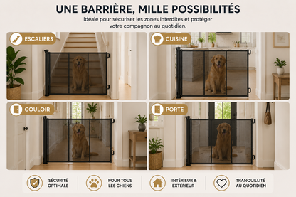 Barrière Rétractable de Sécurité pour Chien