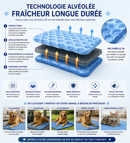 Tapis Rafraîchissant Chien & Chat — Soie Glacée