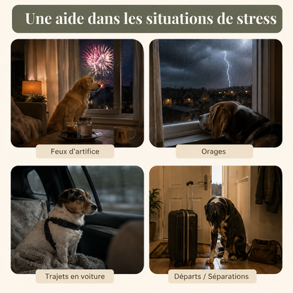 Gilet Anti-Stress pour Chien — Apaisement Naturel pour Orages & Feux d'Artifice