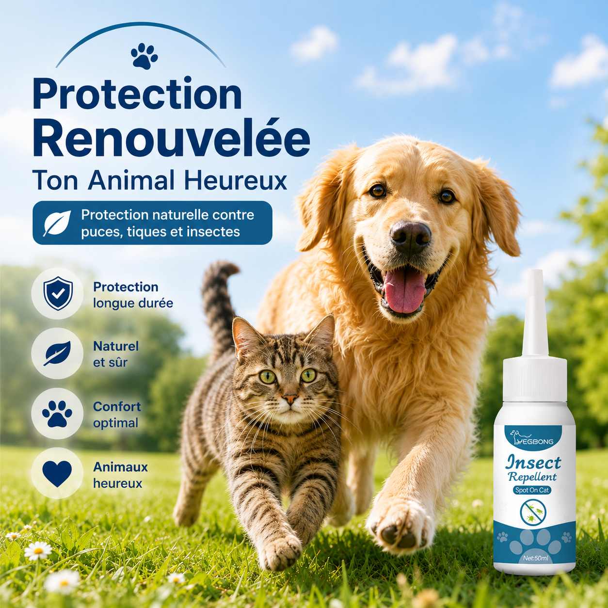 Puces et Tiques Éliminées en 24h - Lotion Naturelle Chien et Chat