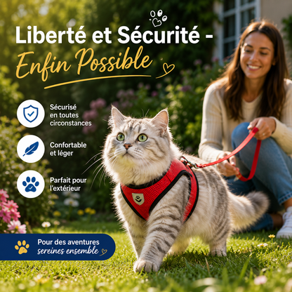 Harnais & Laisse pour Chat – Sortez Enfin Votre Félin en Toute Sécurité