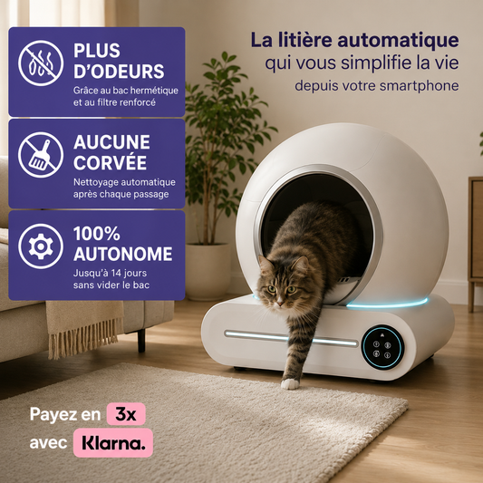 La litière autonettoyante qui reste propre, sans corvée ni odeurs.