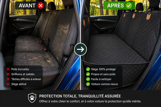 Housse de Siège Auto Imperméable pour Chien – Protection Complète Banquette Arrière