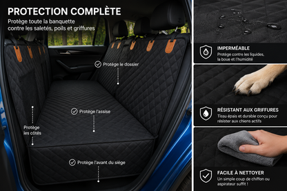 Housse de Siège Auto Imperméable pour Chien – Protection Complète Banquette Arrière