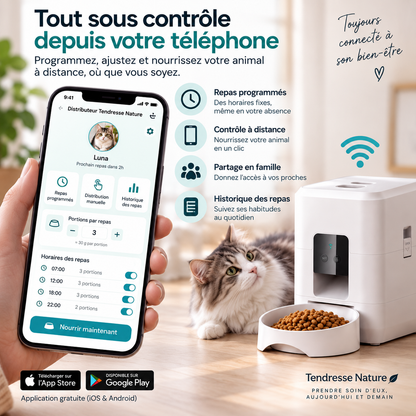 Distributeur Automatique de Croquettes WiFi 3,5L – Chat & Chien