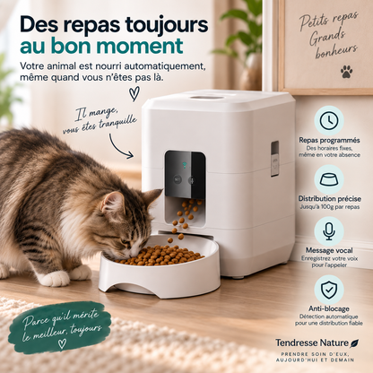 Distributeur Automatique de Croquettes WiFi 3,5L – Chat & Chien
