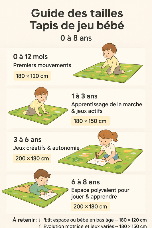 Tapis de jeu bébé pliable – Épais, doux et anti-chocs
