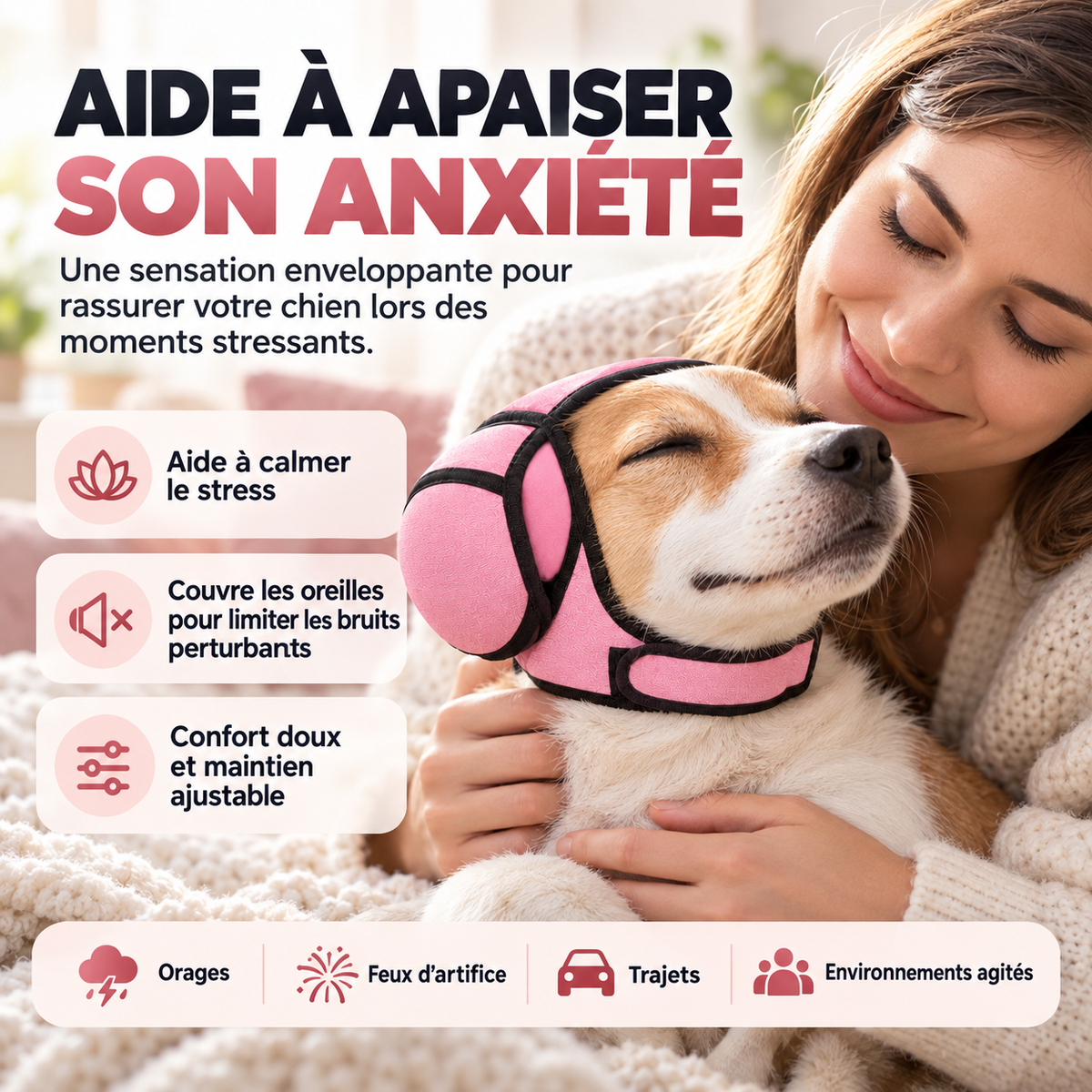 Casque Anti-Bruit pour Chien – Stress & Anxiété