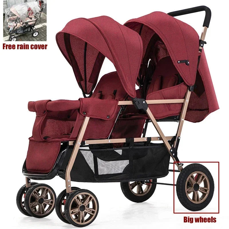 Compact double stroller