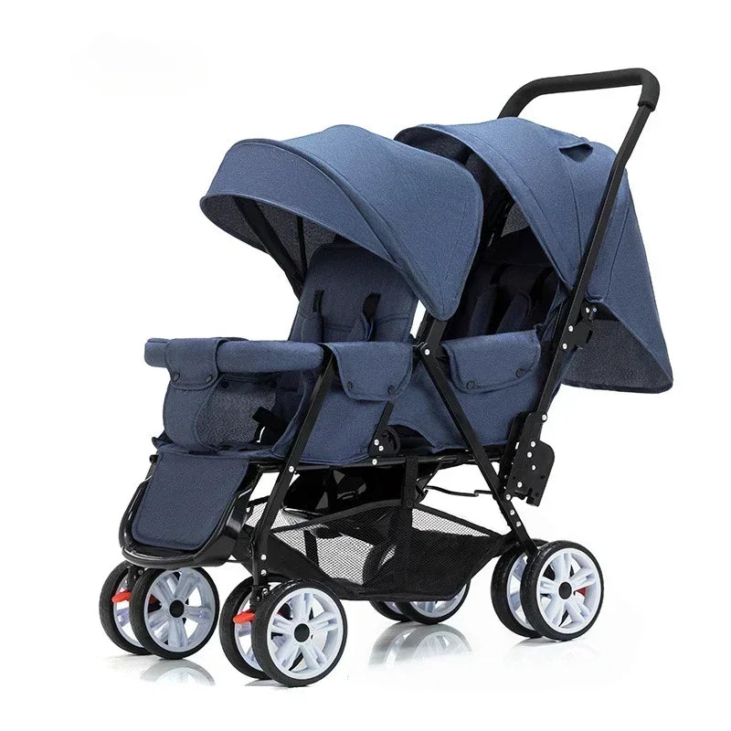 Compact double stroller