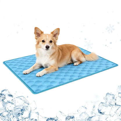 Tapis Rafraîchissant Chien & Chat — Soie Glacée, Antidérapant, Lavable