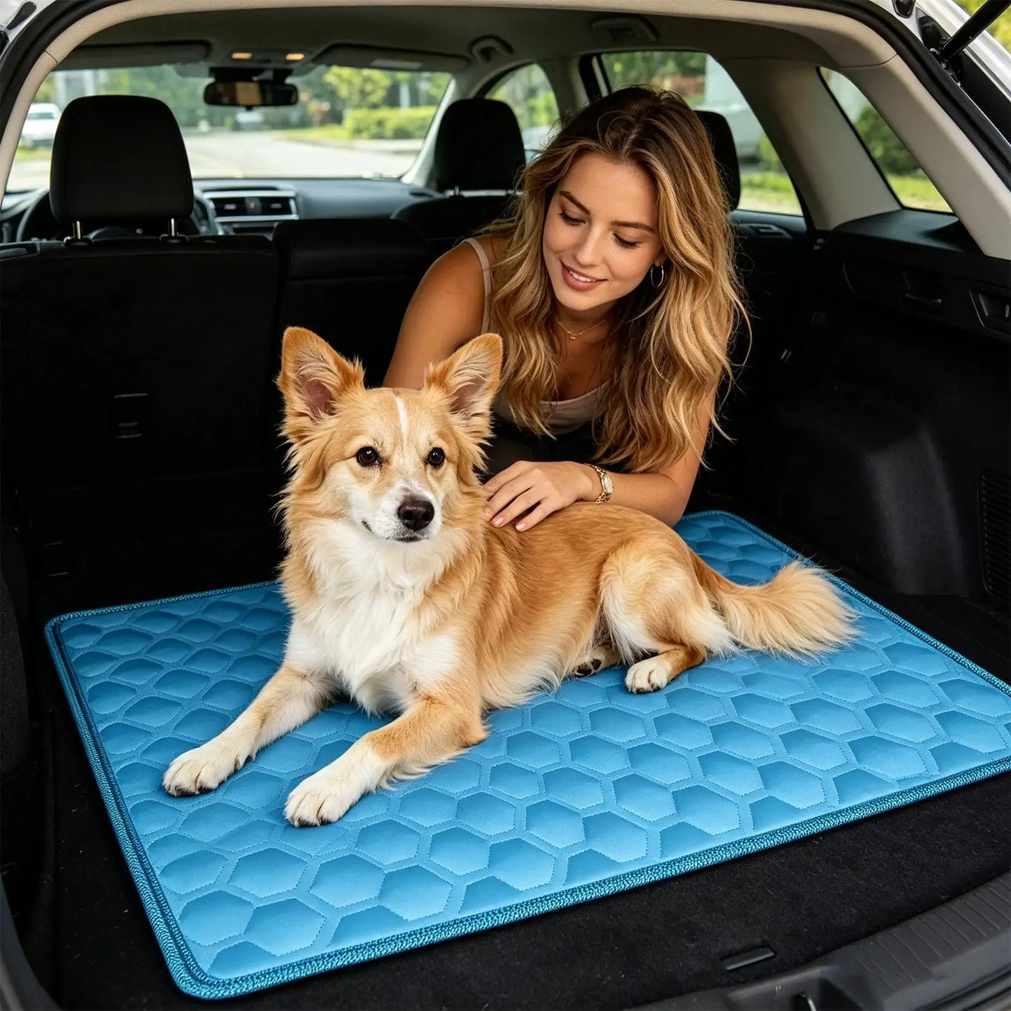 Tapis Rafraîchissant Chien & Chat — Soie Glacée, Antidérapant, Lavable