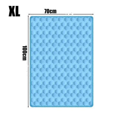 Tapis Rafraîchissant Chien & Chat — Soie Glacée, Antidérapant, Lavable