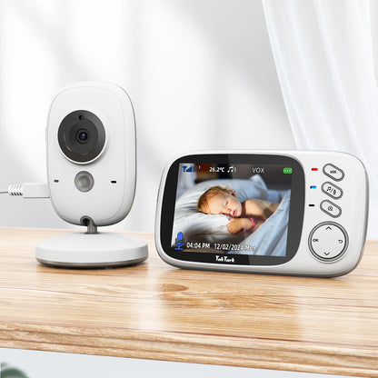 Moniteur Vidéo Bébé Sans Fil – Vision Nocturne, Température & Berceuses