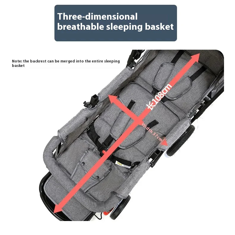 Compact double stroller