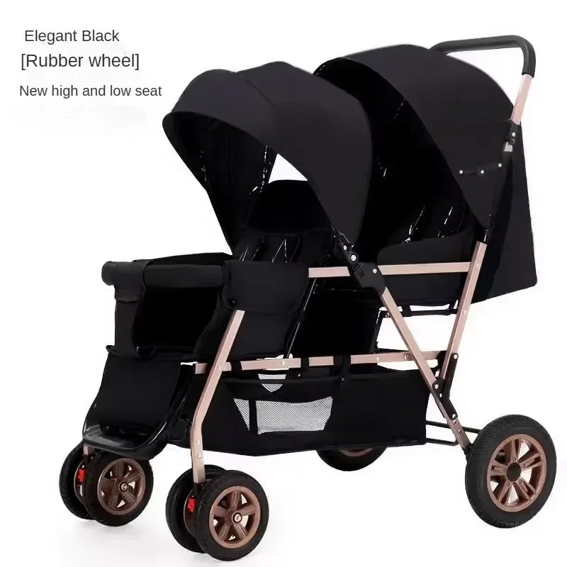 Compact double stroller
