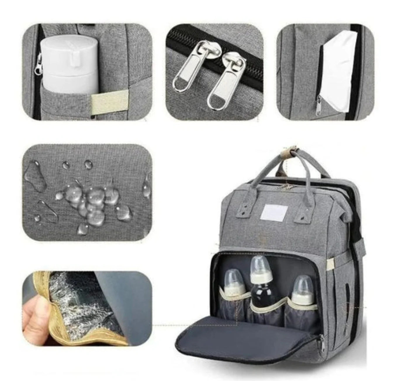 Sac à langer 2-en-1 avec lit pliable intégré