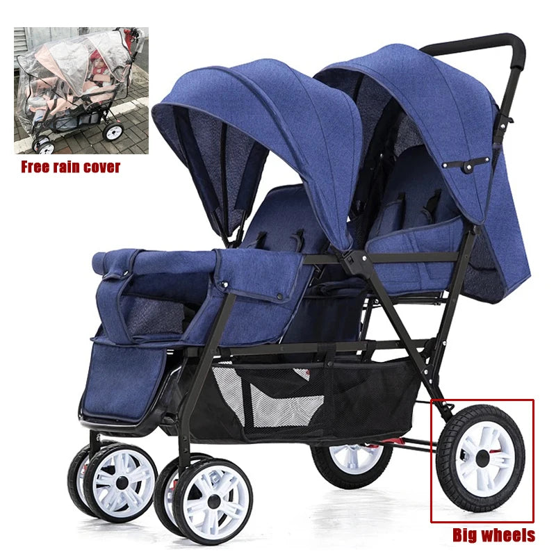 Compact double stroller
