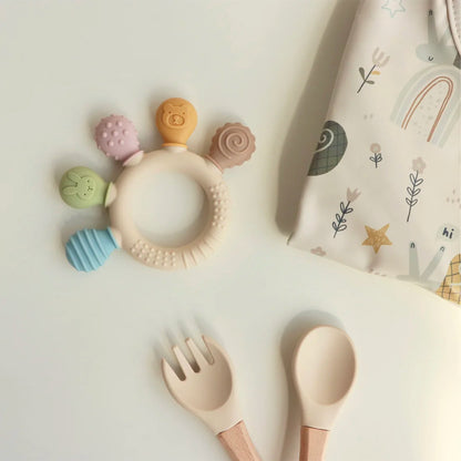 Anneau de Dentition en Silicone – 5 Textures Apaisante