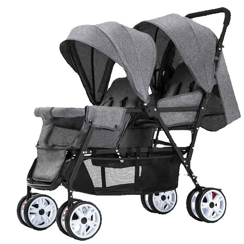 Compact double stroller