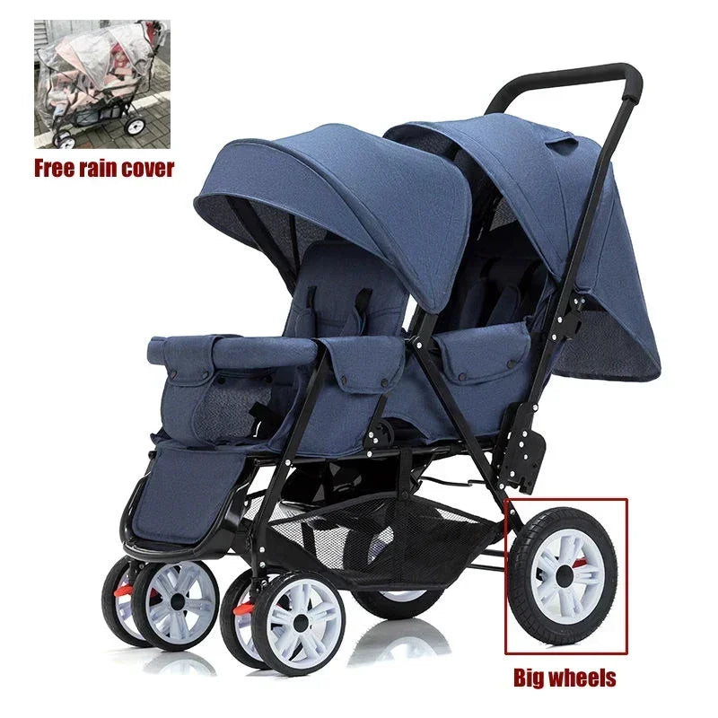 Compact double stroller