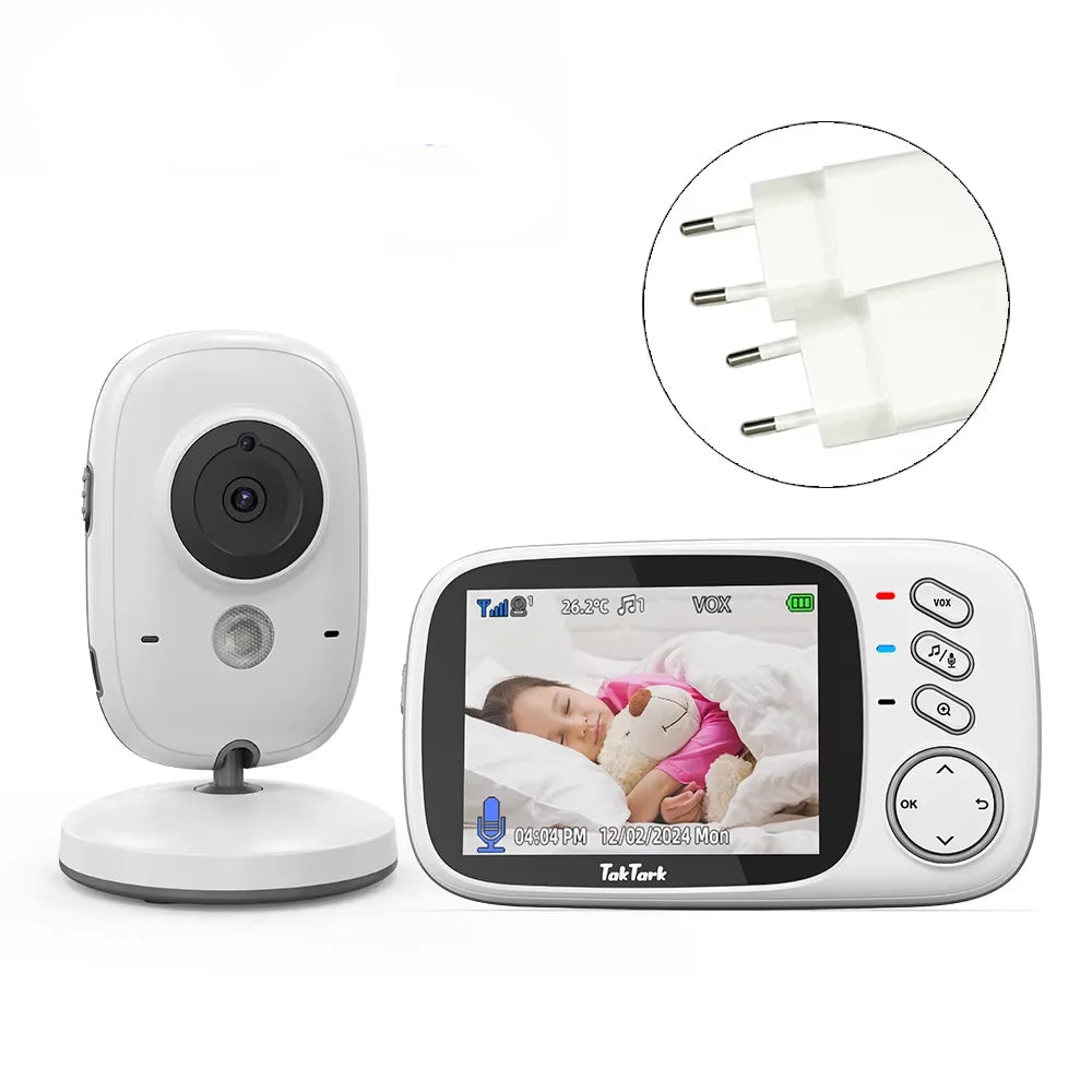 Moniteur Vidéo Bébé Sans Fil – Vision Nocturne, Température & Berceuses