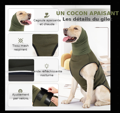 Gilet Anti-Stress pour Chien — Apaisement Naturel pour Orages & Feux d'Artifice